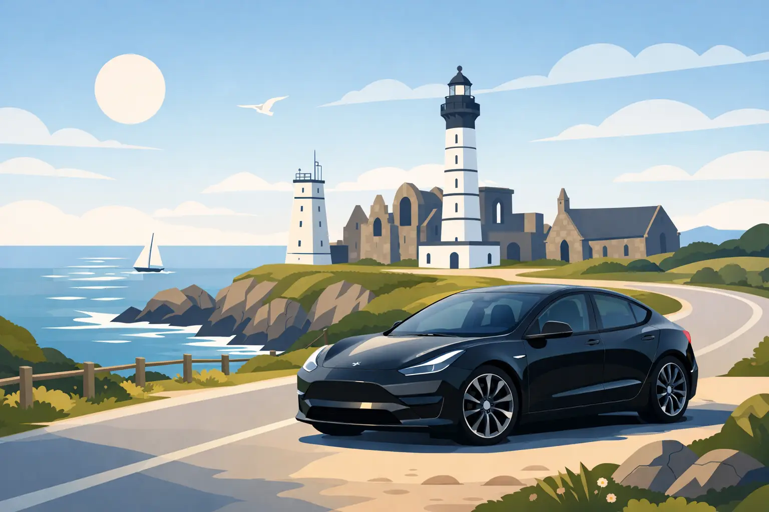 Excursion à la Pointe Saint-Mathieu avec chauffeur privé pour l'après-midi
